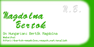 magdolna bertok business card