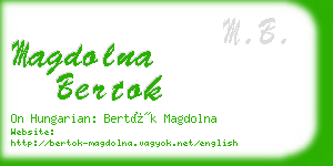 magdolna bertok business card